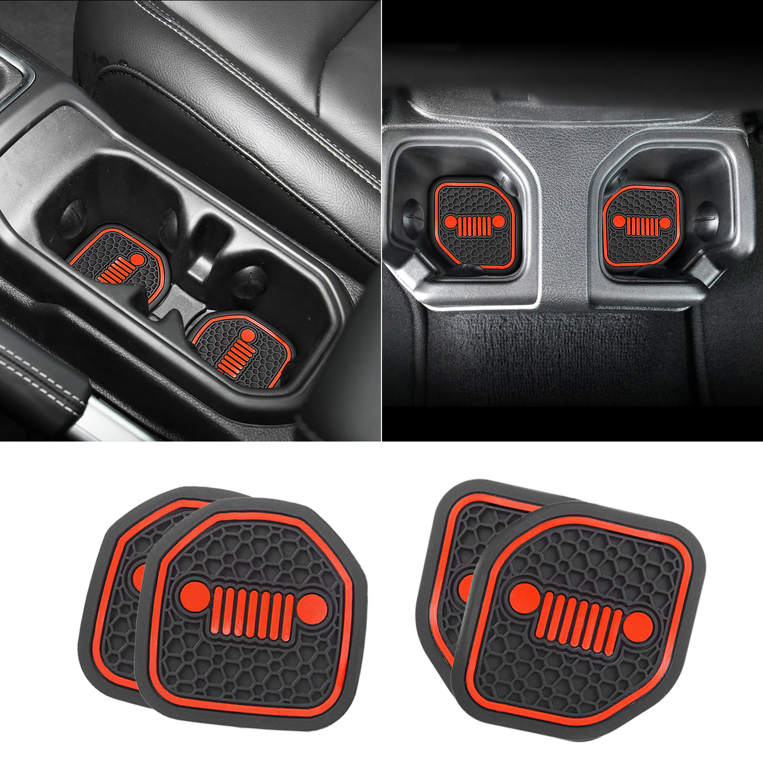 Auovo 2018-2022 Jeep Wrangler JL JLU Gladiator JT Cup Holder Coasters  (4pcs) 