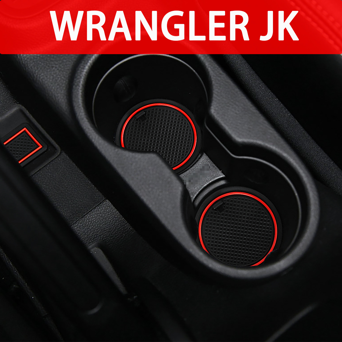 Auovo Jeep Wrangler JK 2011-2017 Cup Holder Console Liners(16pcs) -  