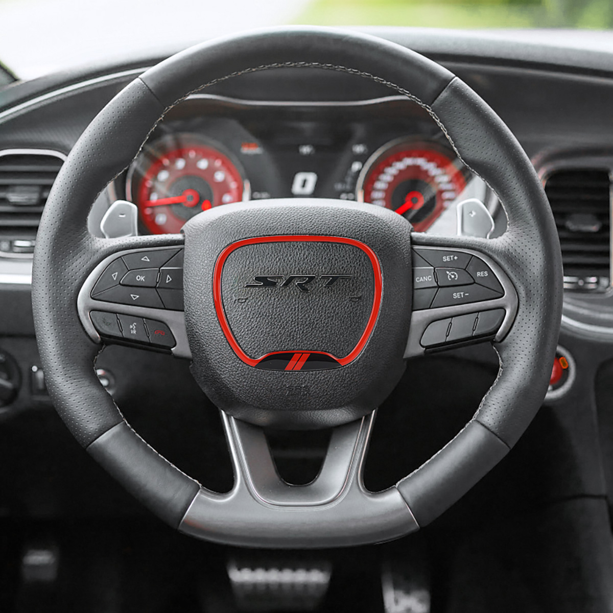 Auovo Steering Wheel Trim Cover for Dodge Charger Challenger 20152023