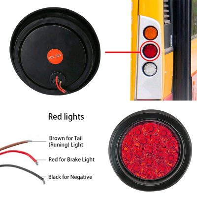 thumbnail image 2 of Oyviny 4" Round LED Reverse Lights - 2 Pack | 24 LEDs Each | IP65 Waterproof | 12V DC Trailer Backup Lights 2 of 4