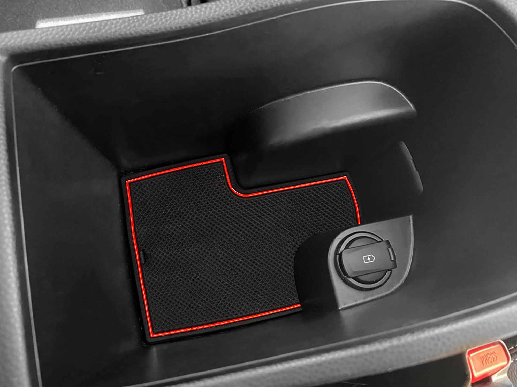 Auovo for Kia Soul Accessories 2014 2015 2016 2017 2018 2019 Interior Anti-dust Car Cup Holder Inserts,Center Console Liner Mats,Door Pocket Liner Mat Premium Custom Red