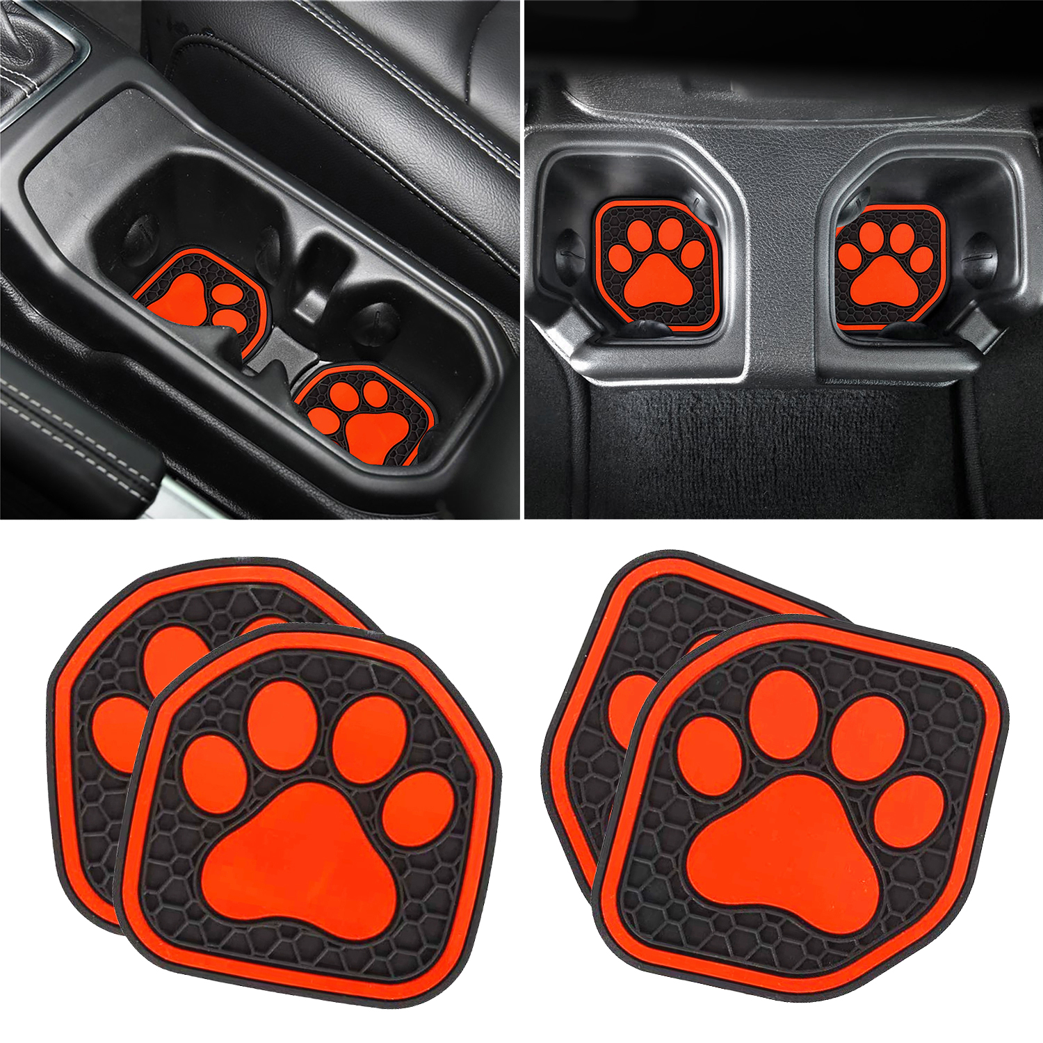 Dog Cup Holder Inserts Coaster for Jeep Wrangler Gladiator Accessories  2018-2022