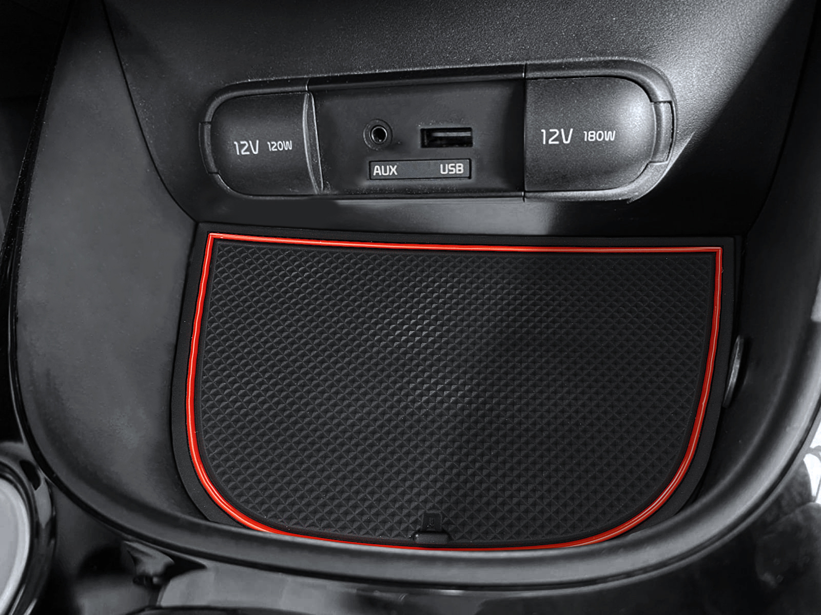 Auovo for Kia Soul Accessories 2014 2015 2016 2017 2018 2019 Interior Anti-dust Car Cup Holder Inserts,Center Console Liner Mats,Door Pocket Liner Mat Premium Custom Red