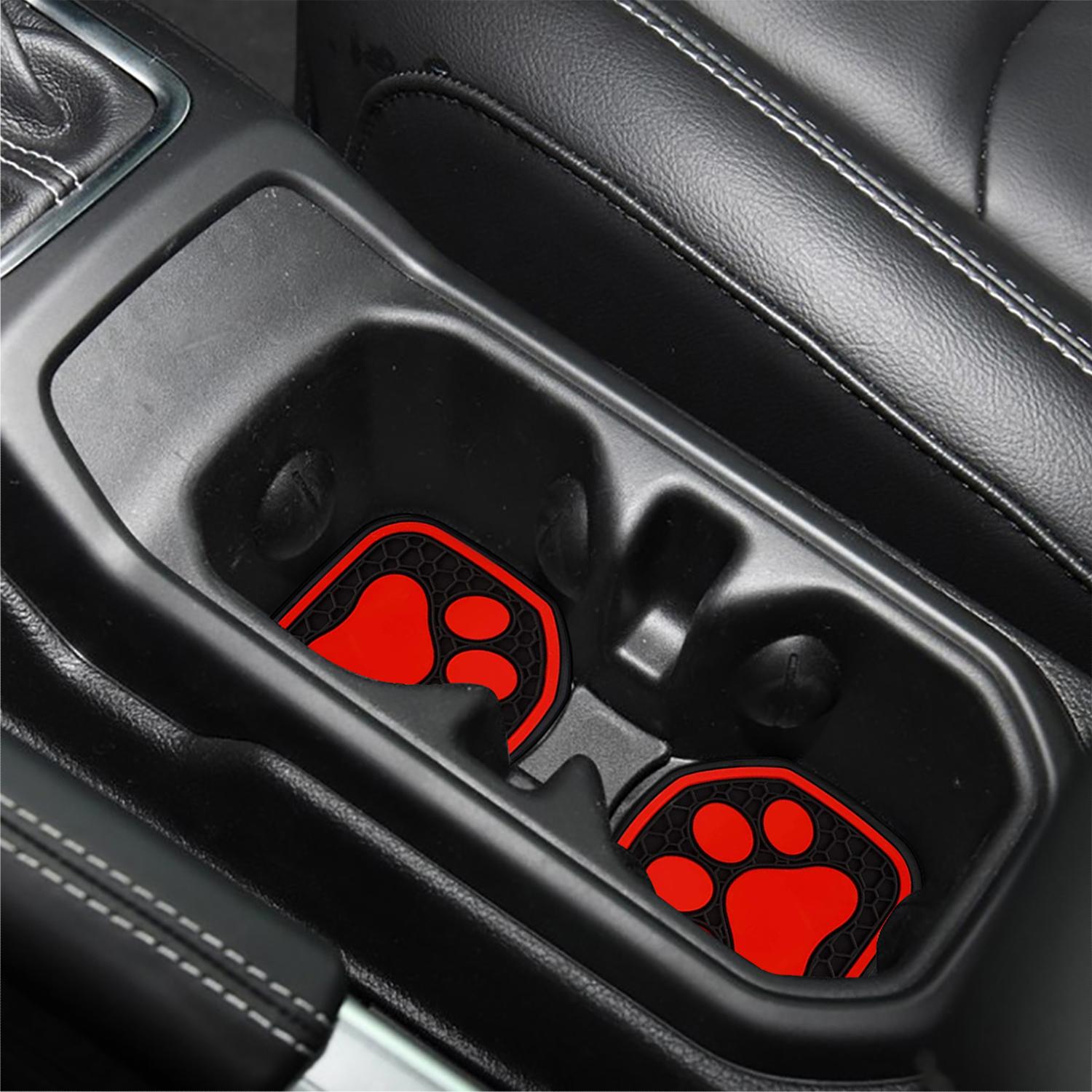 Compatible with 2018-2023 GP27 2024 Wrangler JL/JLU and 2020-2023 Gladiator  JT Cup Holder Inserts Coaster Interior Accessories Cup Mat Pad - Red (4Pcs