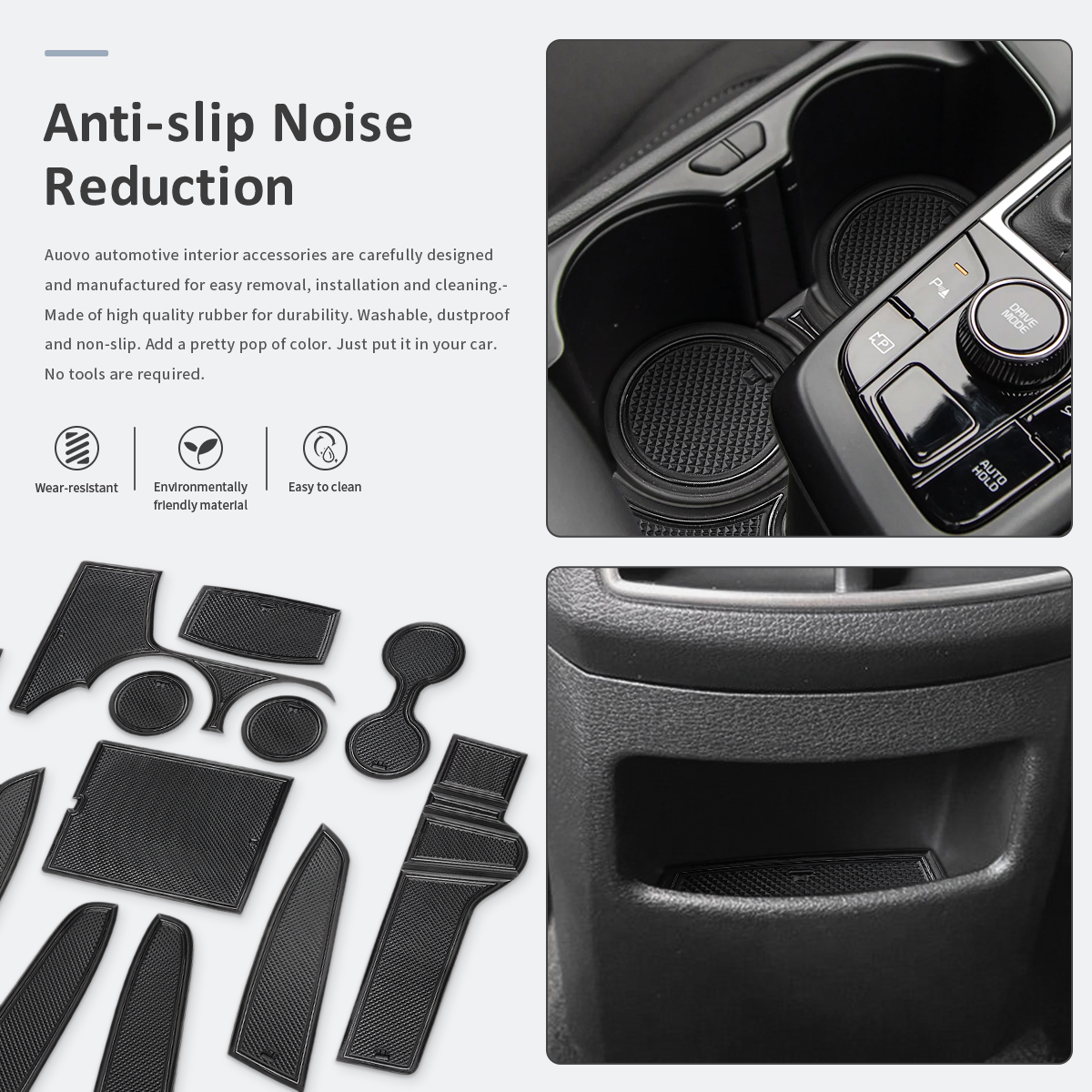 auovo Anti Dust Mats Liners Compatible with Kia Sportage NQ5 2023  Accessories Custom Interior Cup Holder Inserts Center Console Door Pockets  Liners Interior Trim Decoration(14pcs) 