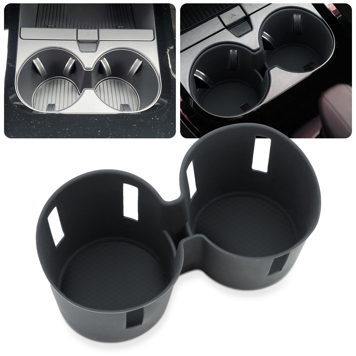 Universal Silicone Cup Holder Coasters 2-Pack – 2.75 Inch Anti-Slip Inserts For Car Cup Holders